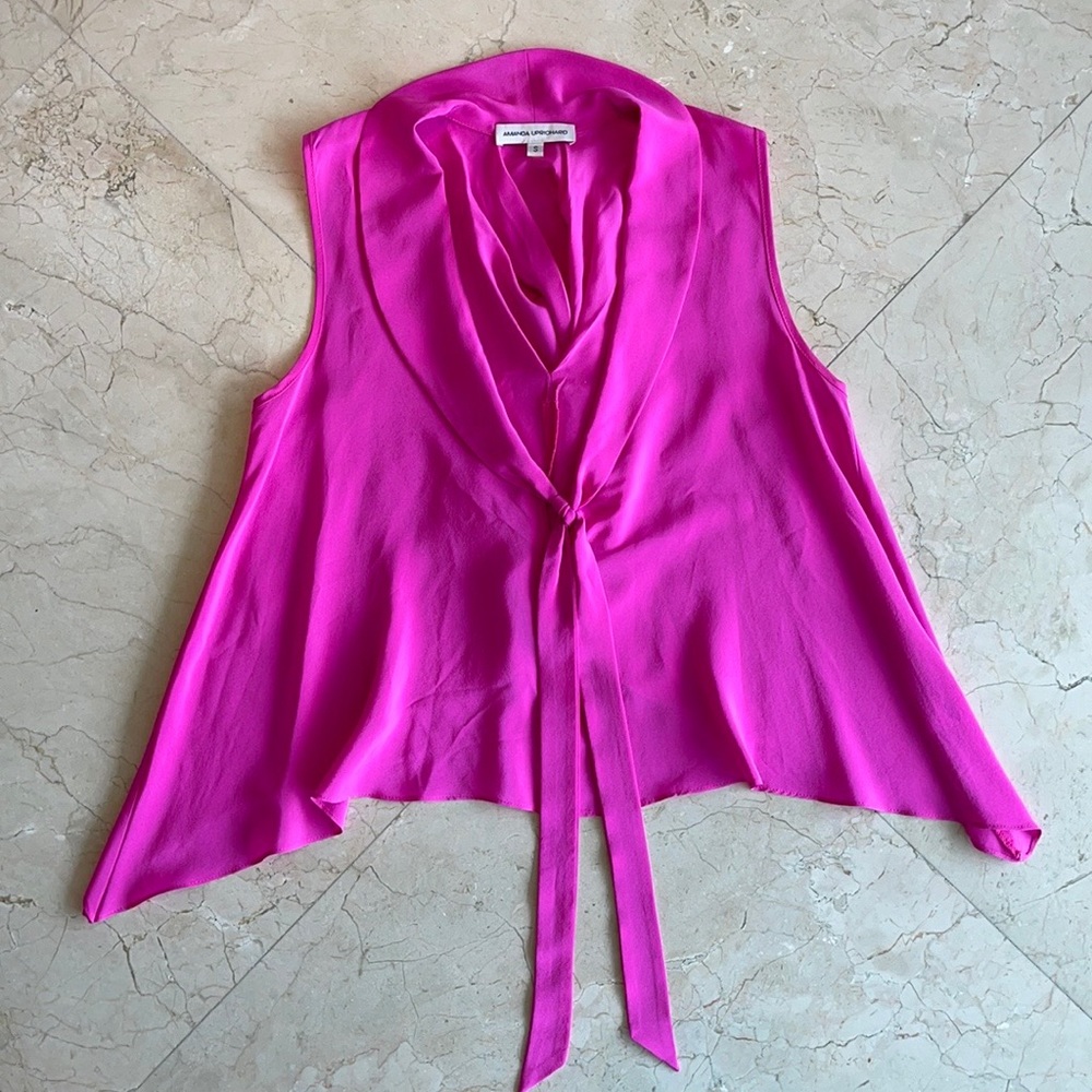 Amanda Uprichard Fuschia Silk Blouse Size Small